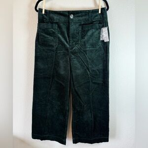 Maeve Anthropologie Colette Green Corduroy Pants Size 31 High Rise Wide Leg Crop
